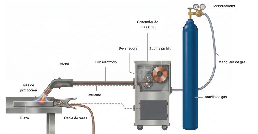 Proceso de soldadura MIG MAG