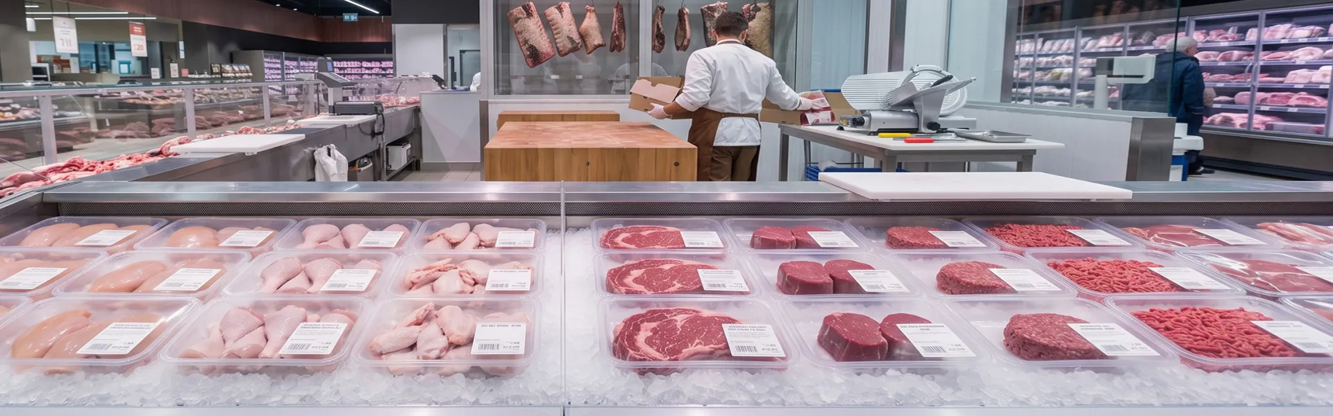 Carne y aves en atmósfera protectora