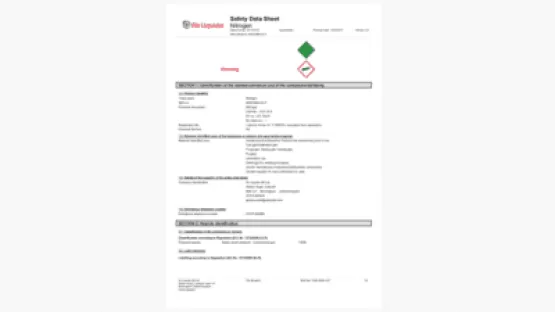 Safety Data Sheet SDS Nitrogen
